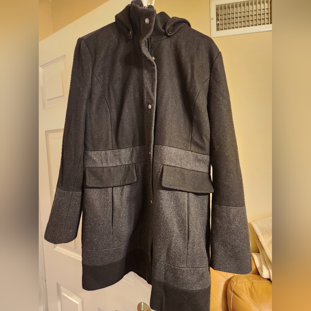 Guess Women's Wool Hooded Coat EUC XL